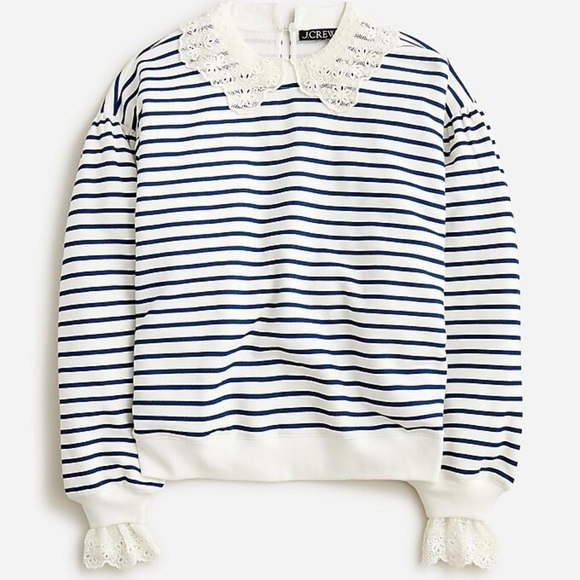 NWT- French terry sweatshirt with lace trim size medium - Picture 1 of 1